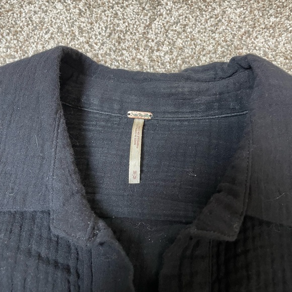 Free People Black Button-Up Blouse - Picture 4 of 5
